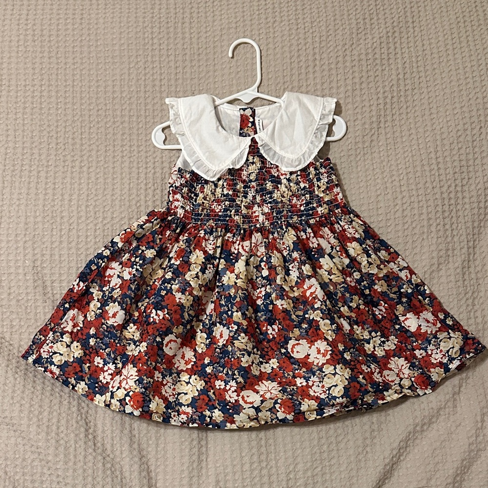 Janie and Jack Floral Dress with White Collar